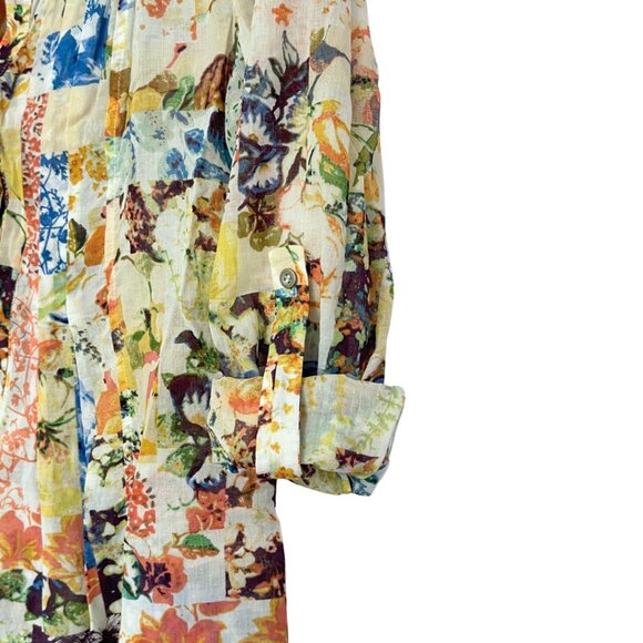 Maeve Anthropologie Pintuck Abella Top Womens 0 Fall Floral Multicolor Fairy - Picture 5 of 11